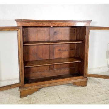 ANTICA CREDENZA VETRINA PRIMI 900 LEGNO DISPENSA LIBRERIA CRISTALLERIA VINTAGE