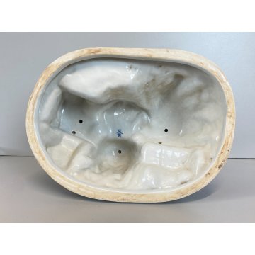 SCULTURA PORCELLANA POLICROMA GRUPPO GIOCO degli SCACCHI DRESDA MEISSEN '900