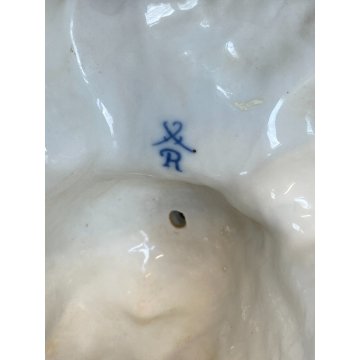 SCULTURA PORCELLANA POLICROMA GRUPPO GIOCO degli SCACCHI DRESDA MEISSEN '900