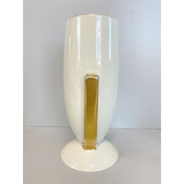 ANTICO VASO CERAMICA BIANCO ORO  "Verbano" LAVENO MID CENTURY