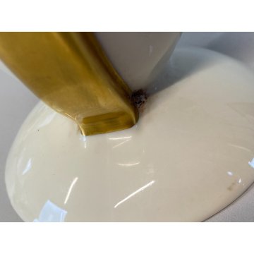 ANTICO VASO CERAMICA BIANCO ORO  "Verbano" LAVENO MID CENTURY