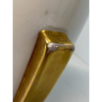 ANTICO VASO CERAMICA BIANCO ORO  "Verbano" LAVENO MID CENTURY