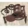 ANTICO Girarrosto MECCANICO da CAMINO epoca 1700 Strumento a Peso FERRO BATTUTO