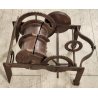 ANTICO Girarrosto MECCANICO da CAMINO epoca 1700 Strumento a Peso FERRO BATTUTO