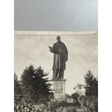 ANTICA FOTOGRAFIA COLLEGIO De FILIPPI Arona LAGO MAGGIORE STATUA San Carlo 1900
