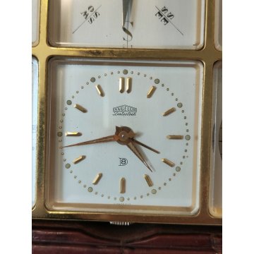 ANTICO COMPENDIO SCRIVANIA anni 40 OROLOGIO Angelus 8 DAY Termometro Barometro