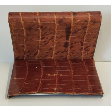 ANTICO COMPENDIO SCRIVANIA anni 40 OROLOGIO Angelus 8 DAY Termometro Barometro