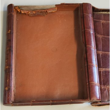ANTICO COMPENDIO SCRIVANIA anni 40 OROLOGIO Angelus 8 DAY Termometro Barometro