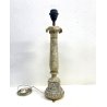 ANTICA BASE LAMPADA da TAVOLO COLONNA MARMO BIANCO DECORO PALMETTE Impero '800