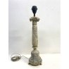 ANTICA BASE LAMPADA da TAVOLO COLONNA MARMO BIANCO DECORO PALMETTE Impero '800