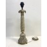 ANTICA BASE LAMPADA da TAVOLO COLONNA MARMO BIANCO DECORO PALMETTE Impero '800