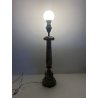 ANTICA BASE LAMPADA da TAVOLO COLONNA MARMO BIANCO DECORO PALMETTE Impero '800