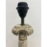 ANTICA BASE LAMPADA da TAVOLO COLONNA MARMO BIANCO DECORO PALMETTE Impero '800