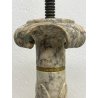 ANTICA BASE LAMPADA da TAVOLO COLONNA MARMO BIANCO DECORO PALMETTE Impero '800