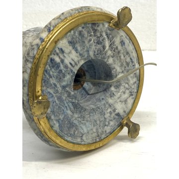 ANTICA BASE LAMPADA da TAVOLO COLONNA MARMO BIANCO DECORO PALMETTE Impero '800