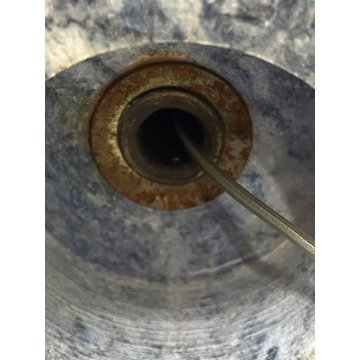 ANTICA BASE LAMPADA da TAVOLO COLONNA MARMO BIANCO DECORO PALMETTE Impero '800