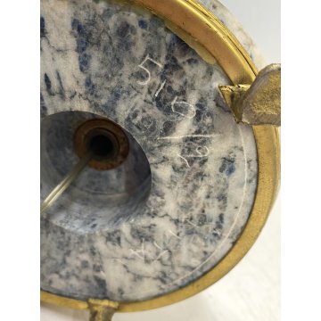 ANTICA BASE LAMPADA da TAVOLO COLONNA MARMO BIANCO DECORO PALMETTE Impero '800