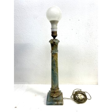 ANTICA BASE LAMPADA da TAVOLO COLONNA ALABASTRO VERDE TORNITO ART DECO '900