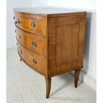 ANTICO COMÒ VENETO INTARSIATO LEGNO NOCE 4 CASSETTI 1800 MOBILE EPOCA LUIGI XV