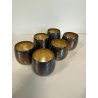SET 6 Roly Poly SILVER PLATED PUNCH CUPS VINTAGE METALLO PATINA Anni '70