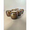 SET 6 Roly Poly SILVER PLATED PUNCH CUPS VINTAGE METALLO PATINA Anni '70