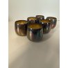 SET 6 Roly Poly SILVER PLATED PUNCH CUPS VINTAGE METALLO PATINA Anni '70