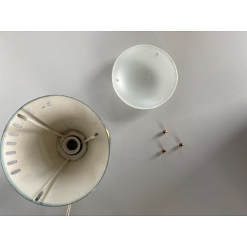 LAMPADA TAVOLO ABATJOUR CONICA AZZURRO OTTONE MID CENTURY MODERN Stilnovo STYLE
