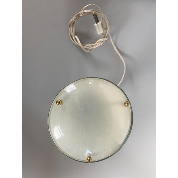 LAMPADA TAVOLO ABATJOUR CONICA AZZURRO OTTONE MID CENTURY MODERN Stilnovo STYLE