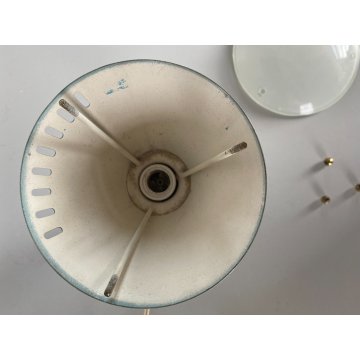 LAMPADA TAVOLO ABATJOUR CONICA AZZURRO OTTONE MID CENTURY MODERN Stilnovo STYLE