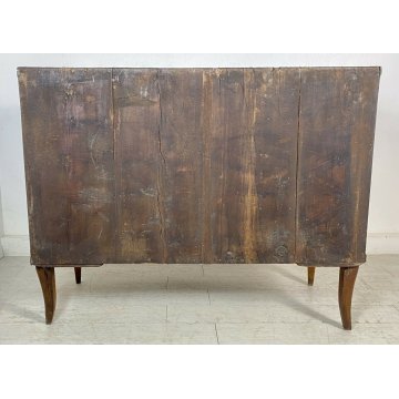 ANTICO COMÒ VENETO INTARSIATO LEGNO NOCE 4 CASSETTI 1800 MOBILE EPOCA LUIGI XV