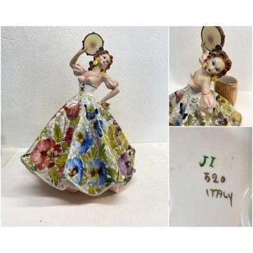 GRANDE SCULTURA CERAMICA G. Girardi BALLERINA GITANA FLAMENCO N° 520 42 cm/h '50
