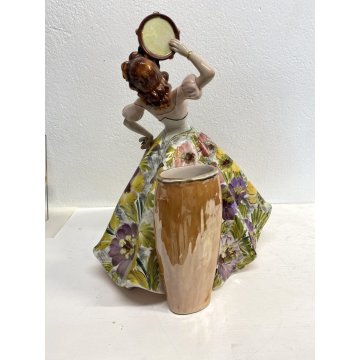 GRANDE SCULTURA CERAMICA G. Girardi BALLERINA GITANA FLAMENCO N° 520 42 cm/h '50