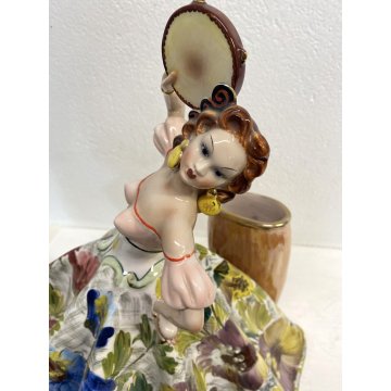 GRANDE SCULTURA CERAMICA G. Girardi BALLERINA GITANA FLAMENCO N° 520 42 cm/h '50