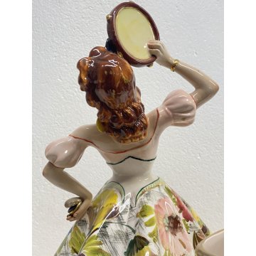 GRANDE SCULTURA CERAMICA G. Girardi BALLERINA GITANA FLAMENCO N° 520 42 cm/h '50