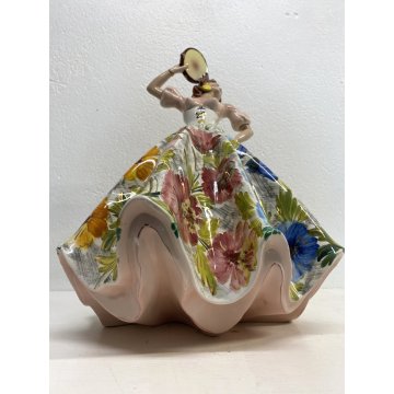 GRANDE SCULTURA CERAMICA G. Girardi BALLERINA GITANA FLAMENCO N° 520 42 cm/h '50