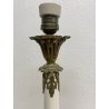 ANTICA BASE LAMPADA da TAVOLO COLONNA METALLO BIANCO OTTONE STILE IMPERO '900