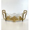 CENTROTAVOLA JARDINIERE ANTIMONIO DORATO VASCA VETRO DECORO STILE LITTORIO '30