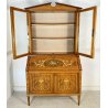 ANTICA CREDENZA VETRINETTA CARLO X INTARSIATA IMPIALLACCIATA LEGNO MASSELLO 1900