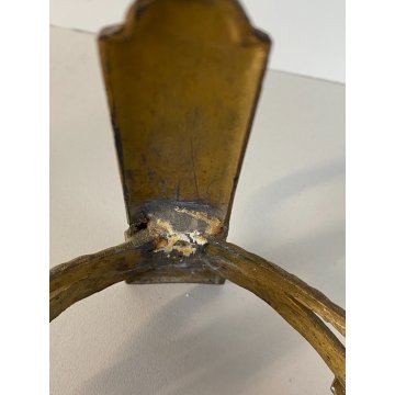 CENTROTAVOLA JARDINIERE ANTIMONIO DORATO VASCA VETRO DECORO STILE LITTORIO '30
