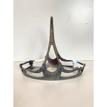 CESTINO TAVOLA WMF BRITANNIA METAL INSERTO CRISTALLO MOLATO  391 ART NOUVEAU '20