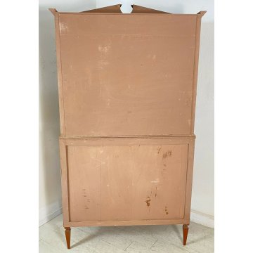 ANTICA CREDENZA VETRINETTA CARLO X INTARSIATA IMPIALLACCIATA LEGNO MASSELLO 1900