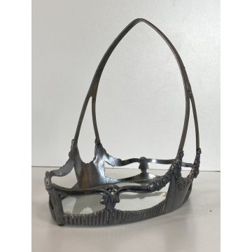 CESTINO TAVOLA WMF BRITANNIA METAL INSERTO CRISTALLO MOLATO  391 ART NOUVEAU '20