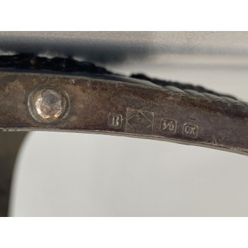 CESTINO TAVOLA WMF BRITANNIA METAL INSERTO CRISTALLO MOLATO  391 ART NOUVEAU '20