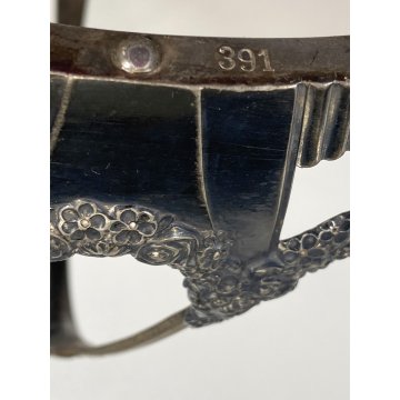 CESTINO TAVOLA WMF BRITANNIA METAL INSERTO CRISTALLO MOLATO  391 ART NOUVEAU '20