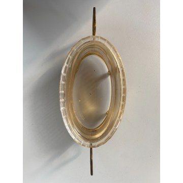 PICCOLA JARDINIERE  LAMINA OTTONE VASCA VETRO DECORO TRALCI VITE ART DECO '30