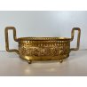 PICCOLA JARDINIERE  LAMINA OTTONE VASCA VETRO DECORO TRALCI VITE ART DECO '30