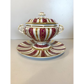 ZUPPIERA SUPPORTO COPERCHIO PORCELLANA Le Tallec PARIS hand painted FRANCE '900