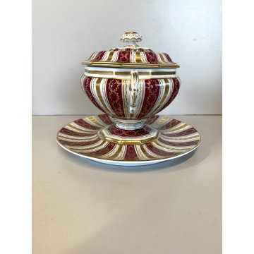 ZUPPIERA SUPPORTO COPERCHIO PORCELLANA Le Tallec PARIS hand painted FRANCE '900