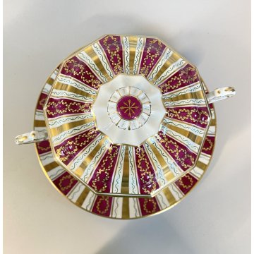 ZUPPIERA SUPPORTO COPERCHIO PORCELLANA Le Tallec PARIS hand painted FRANCE '900
