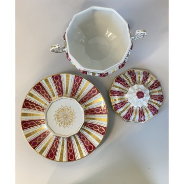 ZUPPIERA SUPPORTO COPERCHIO PORCELLANA Le Tallec PARIS hand painted FRANCE '900